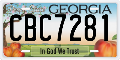 GA license plate CBC7281