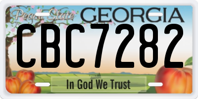 GA license plate CBC7282