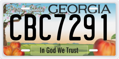 GA license plate CBC7291