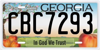GA license plate CBC7293