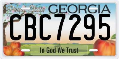 GA license plate CBC7295