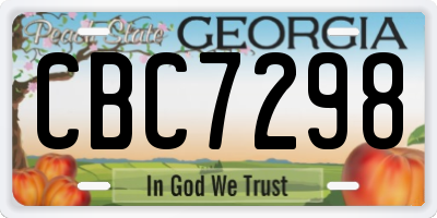 GA license plate CBC7298