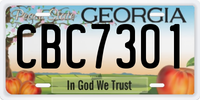 GA license plate CBC7301