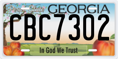 GA license plate CBC7302