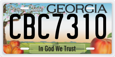 GA license plate CBC7310