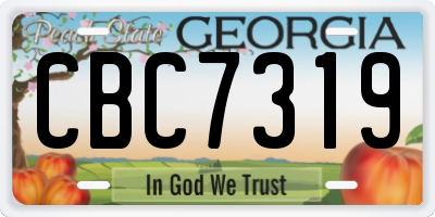 GA license plate CBC7319