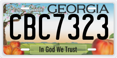 GA license plate CBC7323