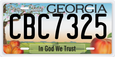 GA license plate CBC7325