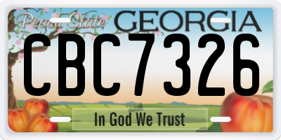 GA license plate CBC7326