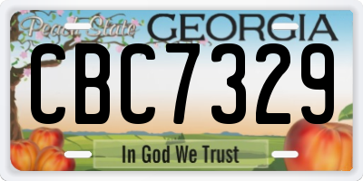 GA license plate CBC7329