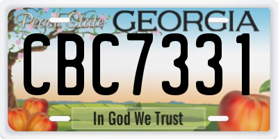GA license plate CBC7331