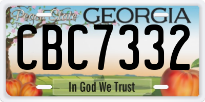 GA license plate CBC7332