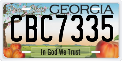 GA license plate CBC7335