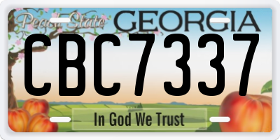 GA license plate CBC7337