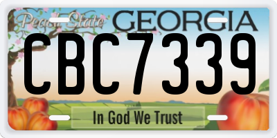 GA license plate CBC7339