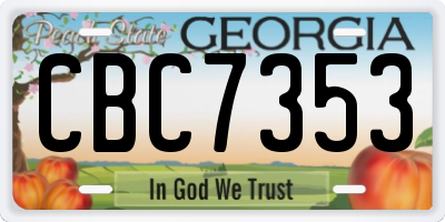 GA license plate CBC7353