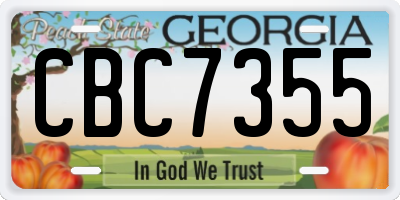 GA license plate CBC7355
