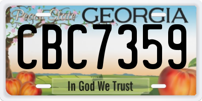 GA license plate CBC7359