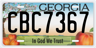 GA license plate CBC7367