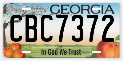 GA license plate CBC7372