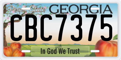 GA license plate CBC7375