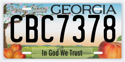 GA license plate CBC7378