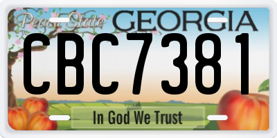 GA license plate CBC7381