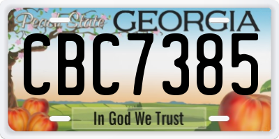 GA license plate CBC7385