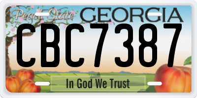 GA license plate CBC7387