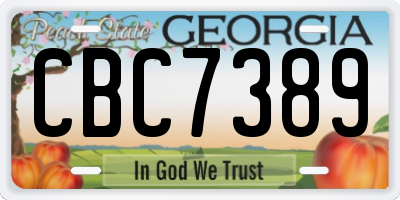 GA license plate CBC7389
