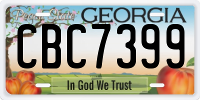 GA license plate CBC7399