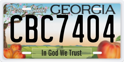 GA license plate CBC7404