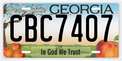 GA license plate CBC7407