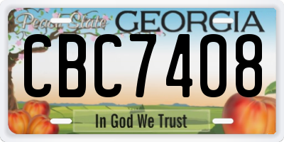 GA license plate CBC7408