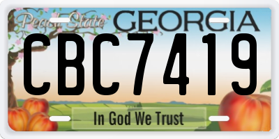 GA license plate CBC7419