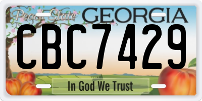GA license plate CBC7429