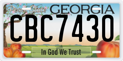 GA license plate CBC7430
