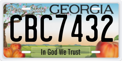 GA license plate CBC7432
