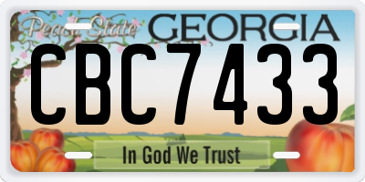 GA license plate CBC7433