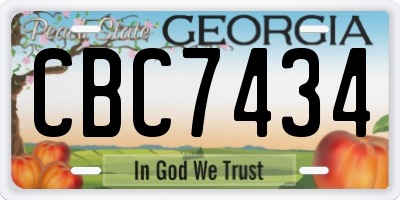 GA license plate CBC7434