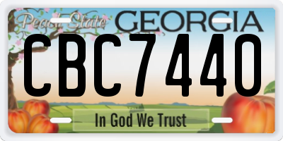 GA license plate CBC7440