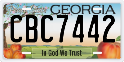 GA license plate CBC7442