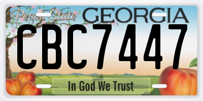 GA license plate CBC7447