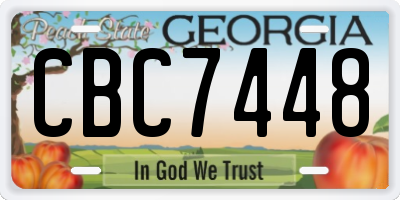 GA license plate CBC7448