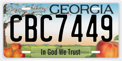 GA license plate CBC7449
