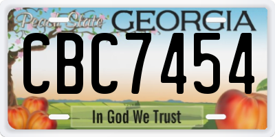 GA license plate CBC7454