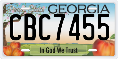 GA license plate CBC7455