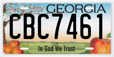 GA license plate CBC7461