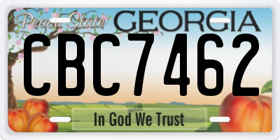 GA license plate CBC7462