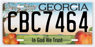 GA license plate CBC7464